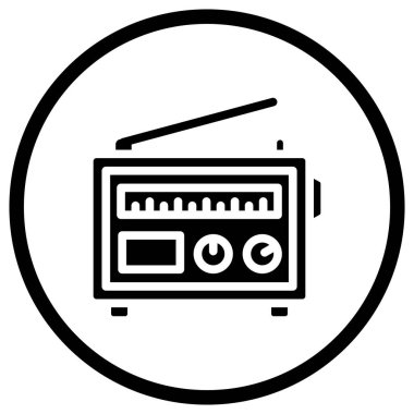 Radyo Vektörü Simgesi Tasarım İllüstrasyonu