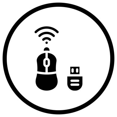 Kablosuz Fare Vektörü Simgesi Tasarım İllüstrasyonu