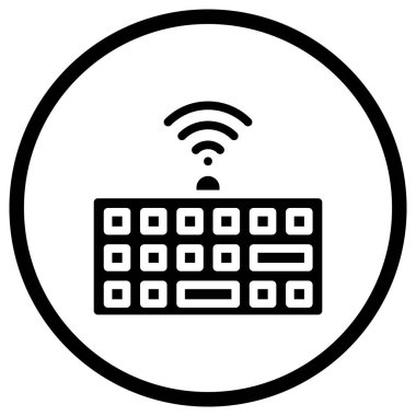 Kablosuz Klavye Vektör Simgesi Tasarım İllüstrasyonu