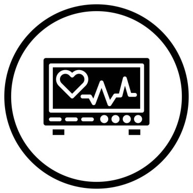 Kardiyogram Vektör Simgesi Tasarım İllüstrasyonu
