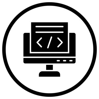 Kodlama Vektörü Simgesi Tasarım İllüstrasyonu