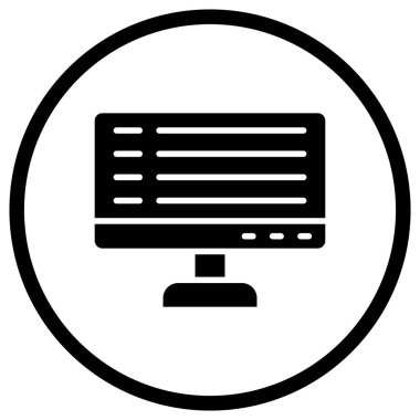 Monitör Vektör Simgesi Tasarım İllüstrasyonu