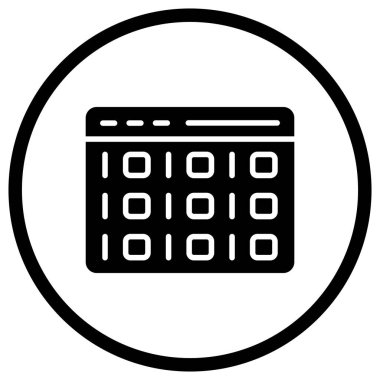 İkili Kod Vektörü Simge Tasarımı İllüstrasyonu