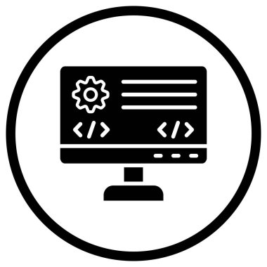 Arka Uç Vektör Simgesi Tasarım İllüstrasyonu