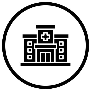 Hastane Vektör Simgesi Tasarım İllüstrasyonu