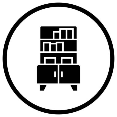 Kitaplık Vektör Simgesi Tasarım İllüstrasyonu