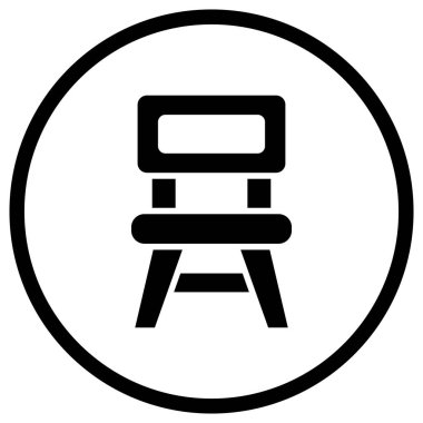 Sandalye Vektörü Simgesi Tasarım İllüstrasyonu