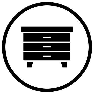 Nightstand Vektör Simgesi Tasarım İllüstrasyonu