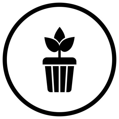 Bitki Ot Vektörü Simgesi Tasarımı Çizimi