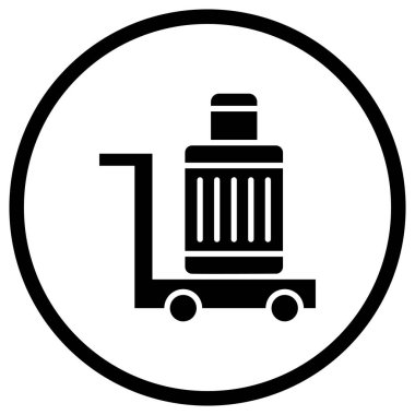Havalimanı Cart Vektör Simgesi Tasarım İllüstrasyonu
