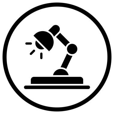 Masa lambası Vektör Simgesi Tasarım İllüstrasyonu