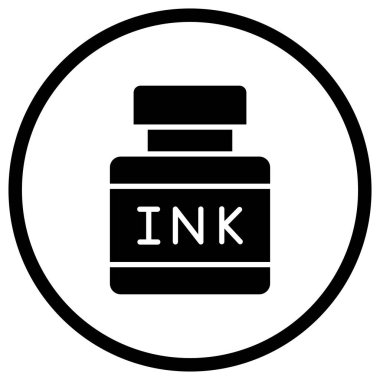 Mürekkep Vektörü Simgesi Tasarım İllüstrasyonu