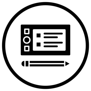 Grafik Tableti Vektör Simgesi Tasarım İllüstrasyonu