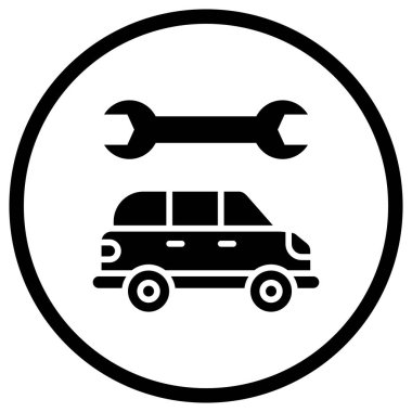 Otomobil servisi Vektör Simgesi Tasarım İllüstrasyonu