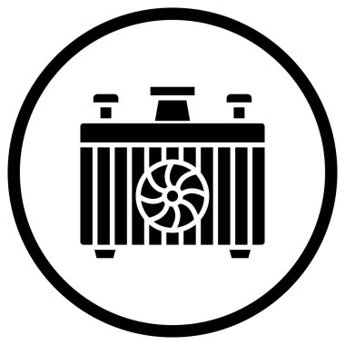 Araba Radyatörü Vektör Simgesi Tasarım İllüstrasyonu