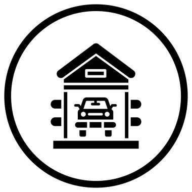 Garaj Vektörü Simgesi Tasarım İllüstrasyonu