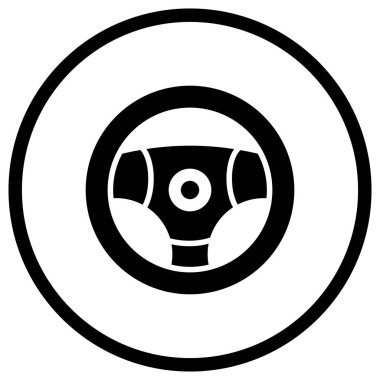 Direksiyon Tekerleği Vektör Simgesi Tasarım İllüstrasyonu