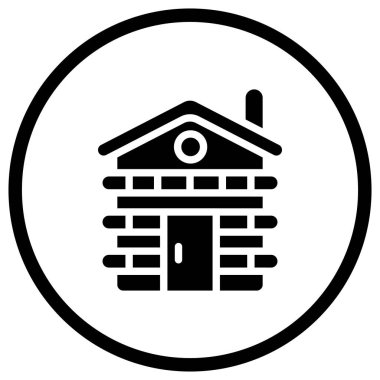 Kabin Vektörü Simgesi Tasarım İllüstrasyonu