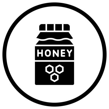 Bal Kavanozu Vektör Simgesi Tasarım İllüstrasyonu