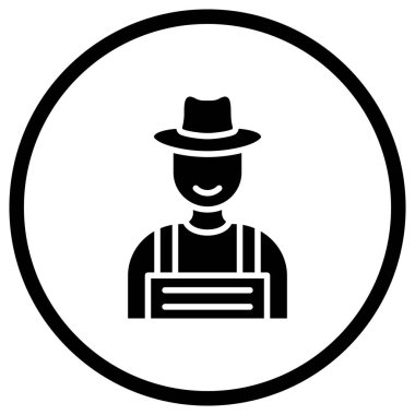 Çiftçi Vektör Simgesi Tasarım İllüstrasyonu