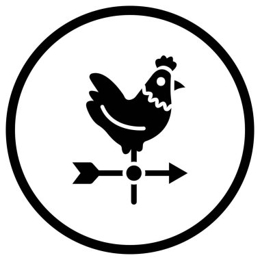 Hava Durumu Vane Vektörü Simgesi Tasarım İllüstrasyonu