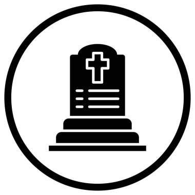 Mezarlık Vektör Simgesi Tasarım İllüstrasyonu