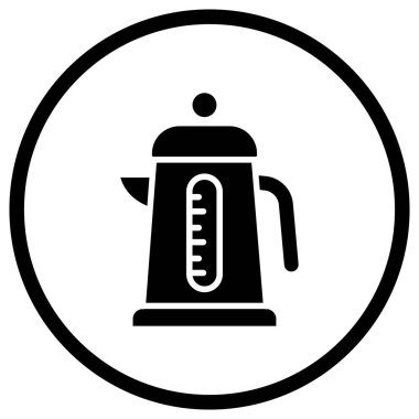 Elektrikli Kettle Vektör Simgesi Tasarım Çizimi