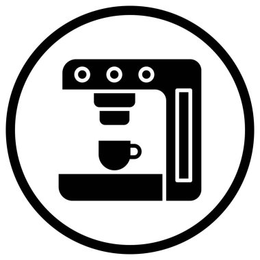 Kahve Makinesi Vektör Simgesi Tasarım Çizimi