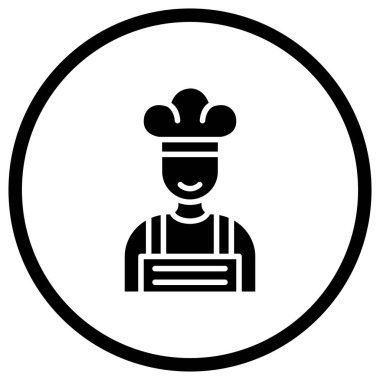 Erkek Şef Vektör Simgesi Tasarım İllüstrasyonu