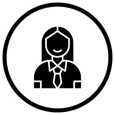 İş kadını Vektör Simgesi Tasarım İllüstrasyonu