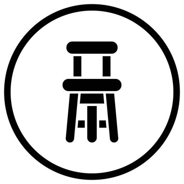 Bar Tabure Vektörü Simgesi Tasarım İllüstrasyonu