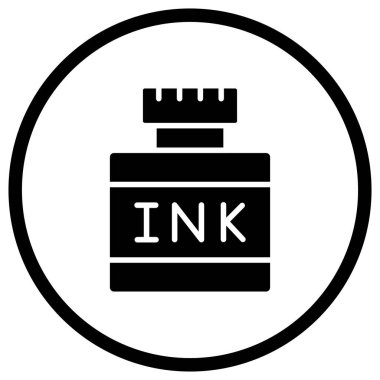 Mürekkep Vektörü Simgesi Tasarım İllüstrasyonu