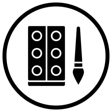 Suluboya Vektör Simgesi Tasarım İllüstrasyonu