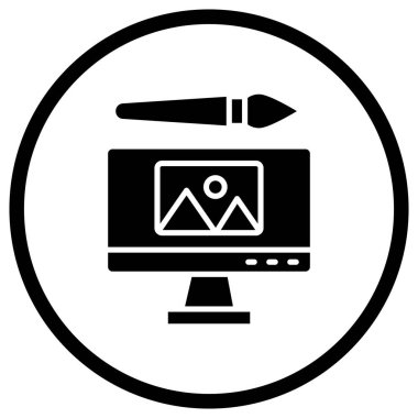 Dijital Sanat Vektörü Simgesi Tasarım İllüstrasyonu