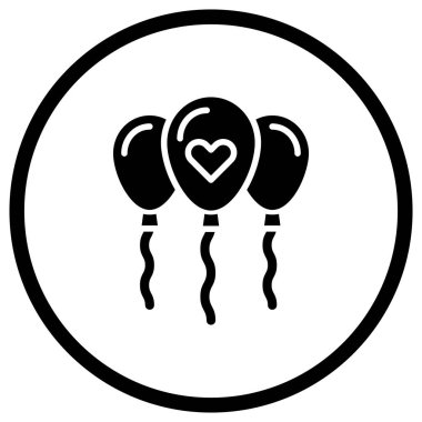 Balonlar Vektör Simgesi Tasarım İllüstrasyonu