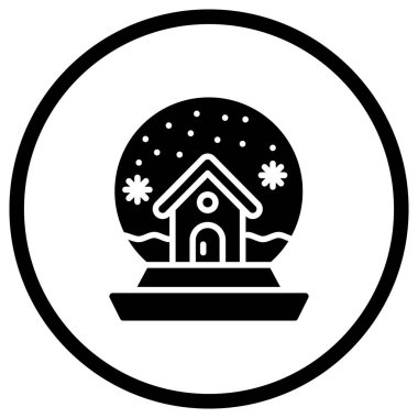 Kar küresi Vektör Simgesi Tasarım Çizimi