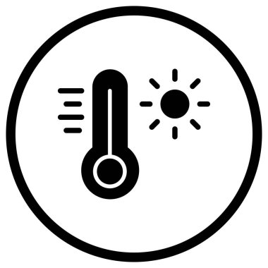Termometre Vektör Simgesi Tasarım İllüstrasyonu