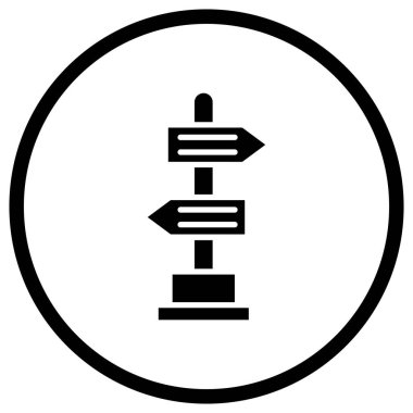 Yol İşareti Vektör Simgesi Tasarım İllüstrasyonu