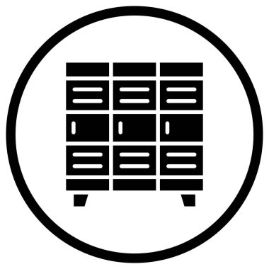 Dolap Vektörü Simgesi Tasarım İllüstrasyonu