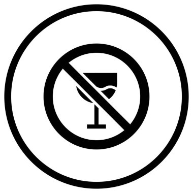 Alkol Yasaklama Vektörü Simge Tasarımı İllüstrasyonu