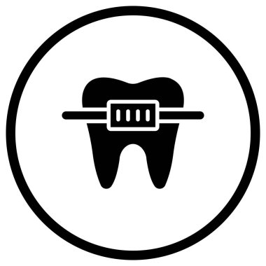 Diş telleri Vektör Simgesi Tasarım İllüstrasyonu