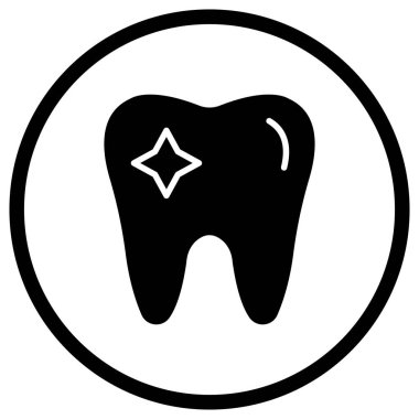 Diş Temizleme Vektörü Simgesi Tasarım İllüstrasyonu