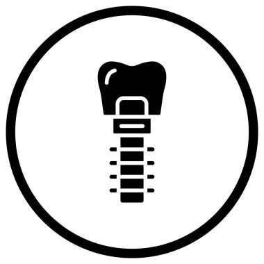 Diş İmplantı Vektör Simgesi Tasarım İllüstrasyonu