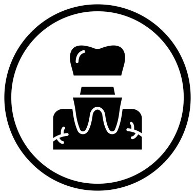 Diş Tacı Vektör Simgesi Tasarım İllüstrasyonu