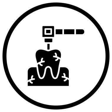 Diş Sondajı Vektör Simgesi Tasarım İllüstrasyonu