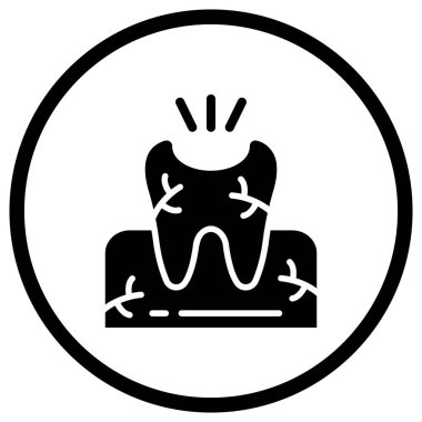 Kırık Diş Vektörü Simgesi Tasarım İllüstrasyonu