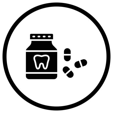 İlaç Vektörü Simgesi Tasarım İllüstrasyonu