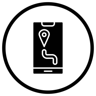 Harita Vektör Simgesi Tasarım Çizimi