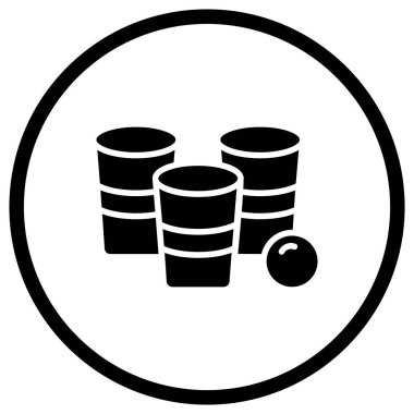 Bira Pong Vektör Simgesi Tasarım İllüstrasyonu