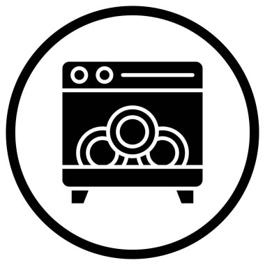 Bulaşık Makinesi Vektör Simgesi Tasarım İllüstrasyonu